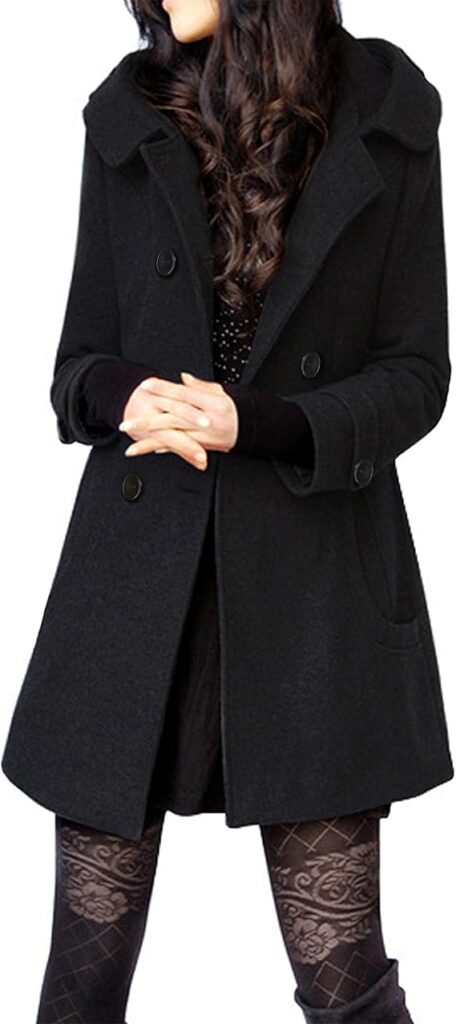 Tanming Women’s Wool Coat with Hood