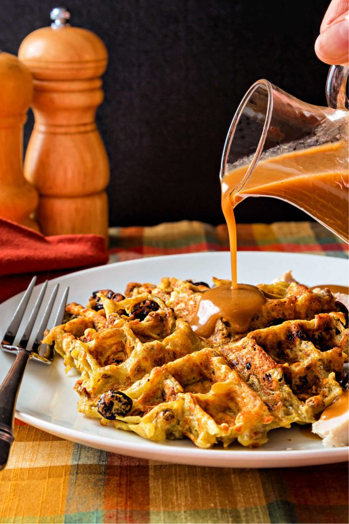 Stuffing Waffles with Gravy Drizzle