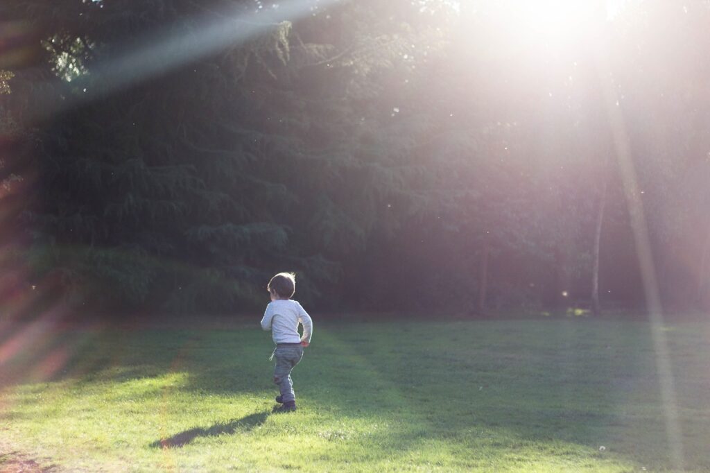 baby, boy, kid, child, garden, field, plant, nature, playground, green, grass, sunlight, sunshine, gray grass, gray garden, gray gardening, gray field, gray sunshine